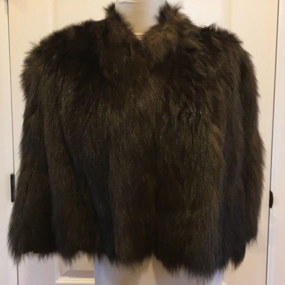 Vintage Dark Brown Fox Cape So Glam